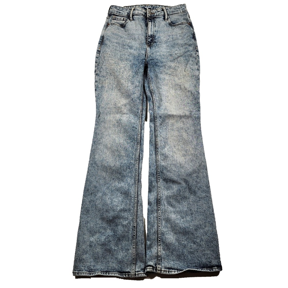 Old Navy Jeans Womens 4 W26 Higher High Rise Flare Tall Y2K Boot Acid Wash Indie